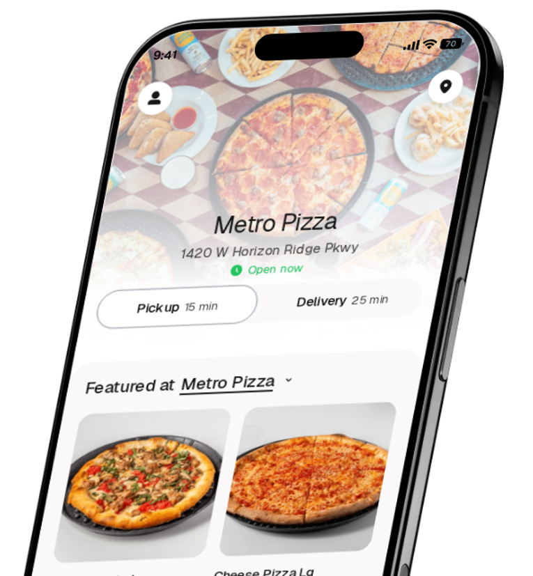 Metro Pizza app preview